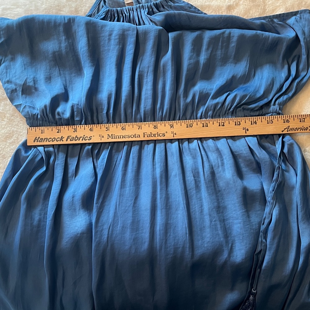New! Ann Taylor LOFT Tasseled Halter Maxi Dress Blue Size Large NWT - Picture 14 of 16